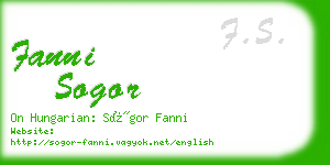 fanni sogor business card